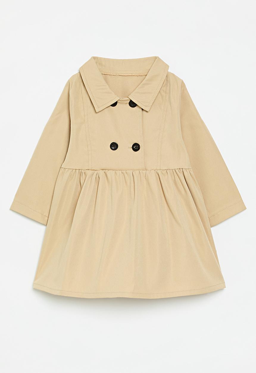 Pop Candy - Collared jacket dress - beige