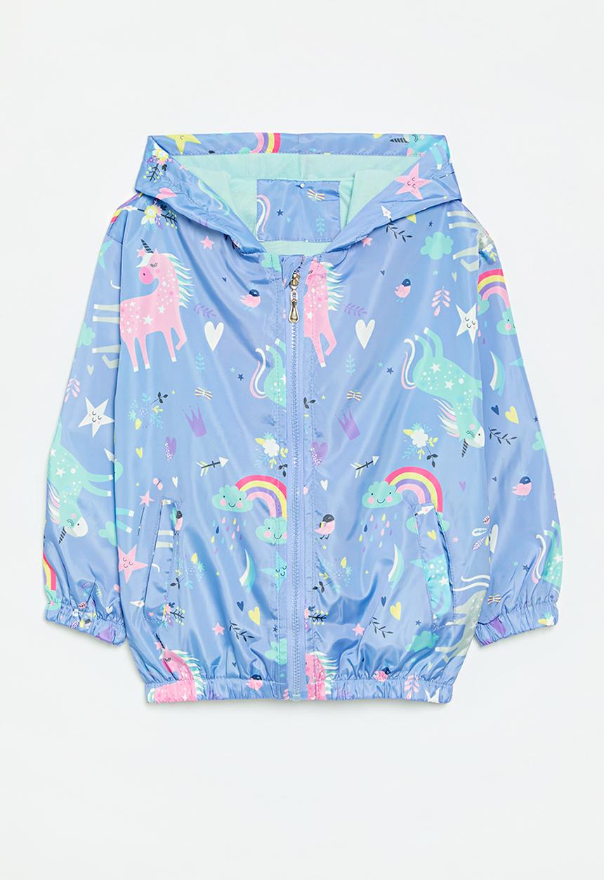 Pop Candy - Printed hooded windbreaker - blue