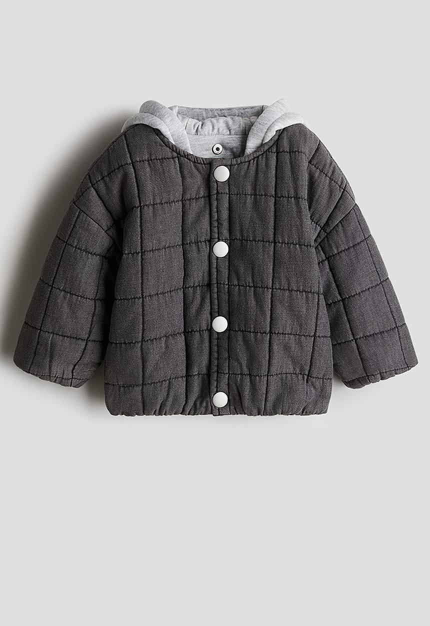 H&M - Quilted denim jacket - dark grey