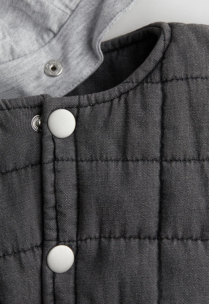H&M - Quilted denim jacket - dark grey