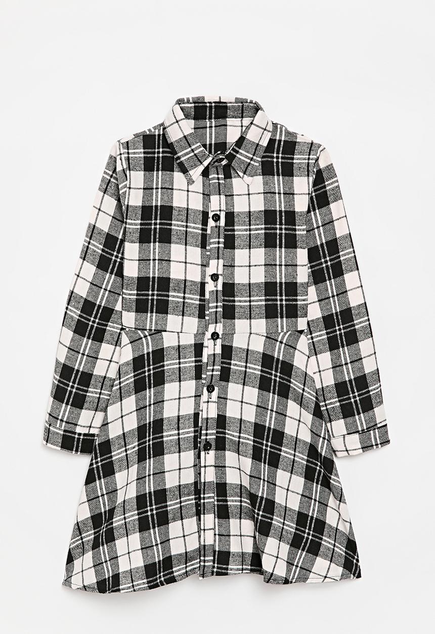 Pop Candy - Check dress-black & white