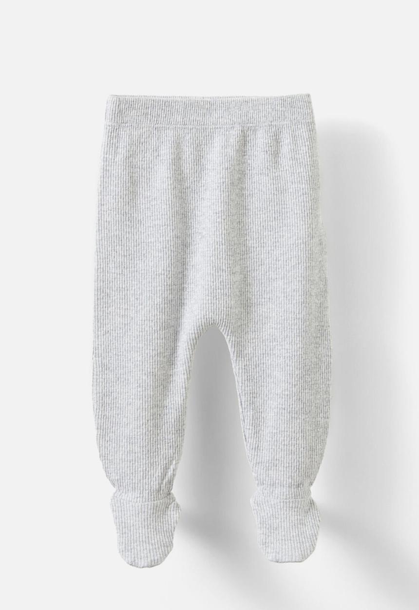 Cotton On - Organic pointelle footed legging - cloud marle