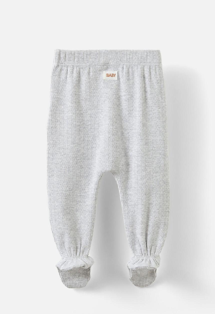 Cotton On - Organic pointelle footed legging - cloud marle