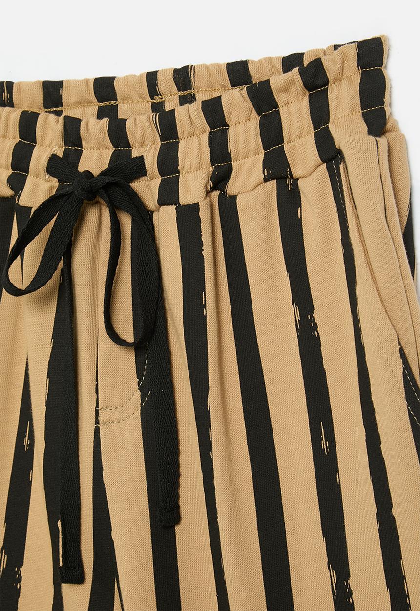 Pop Candy - Striped lounge pants-black & brown