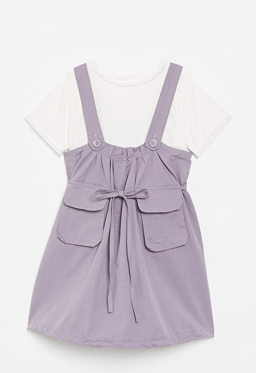 Pop Candy - Dress & tee set - lilac & white
