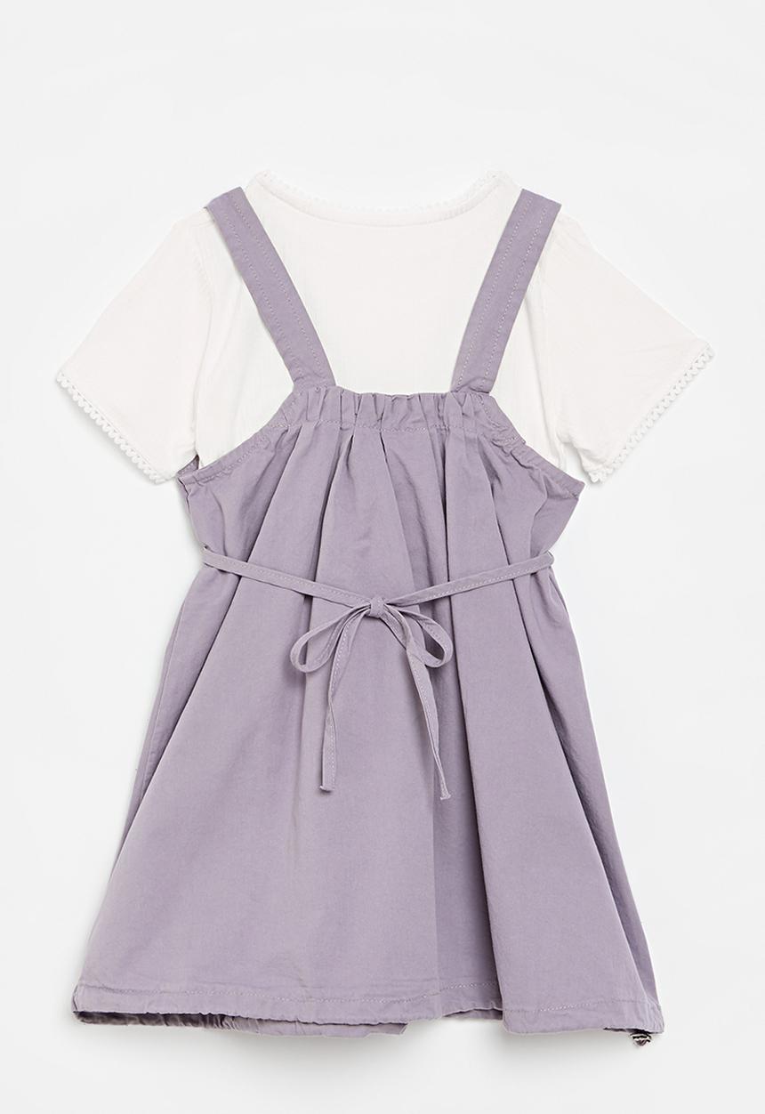 Pop Candy - Dress & tee set - lilac & white