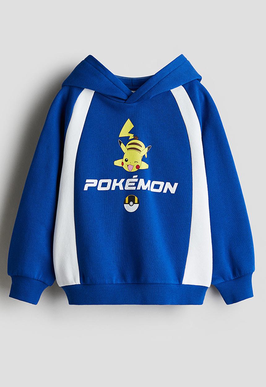 H&M - Printed hoodie - bright blue pokémon