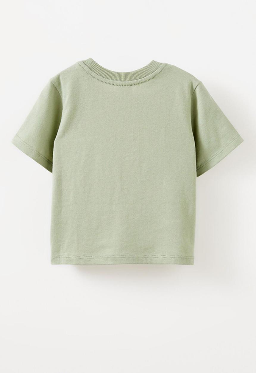 Cotton On - Jamie short sleeve graphic print tee - deep sage/apple pie