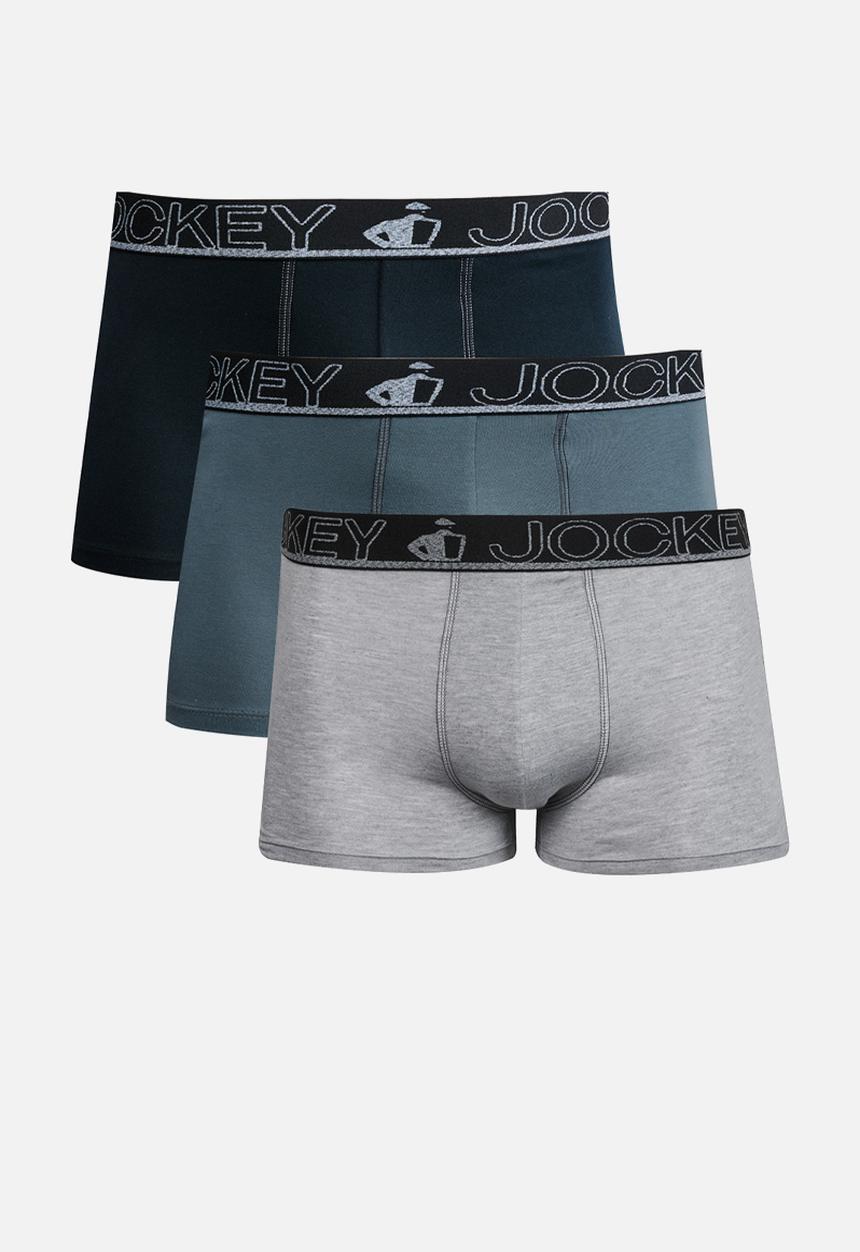 Jockey - Exclusiv short trunk 3 pk -Grey/Black Multi