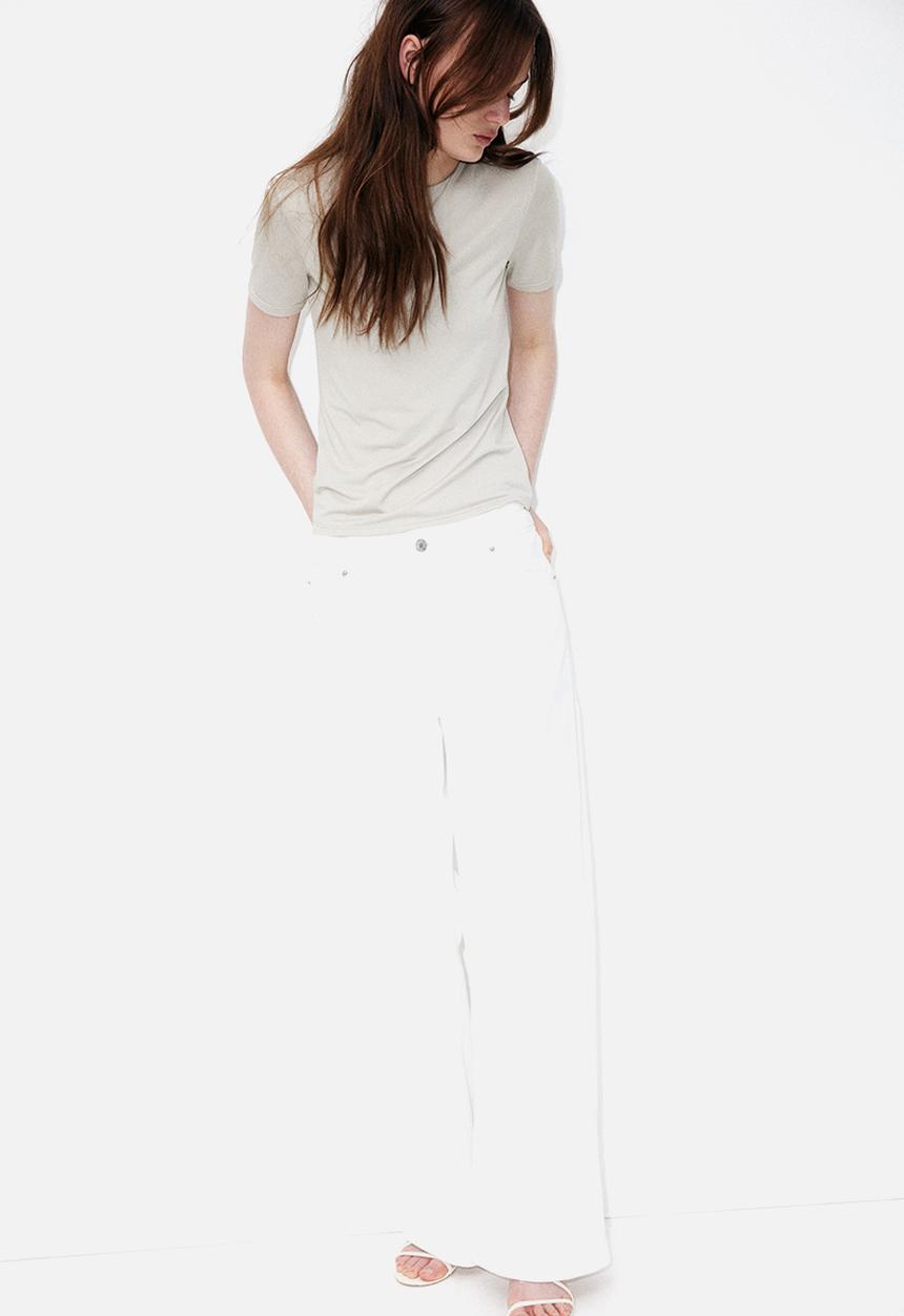 H&M - Fitted top - light greige