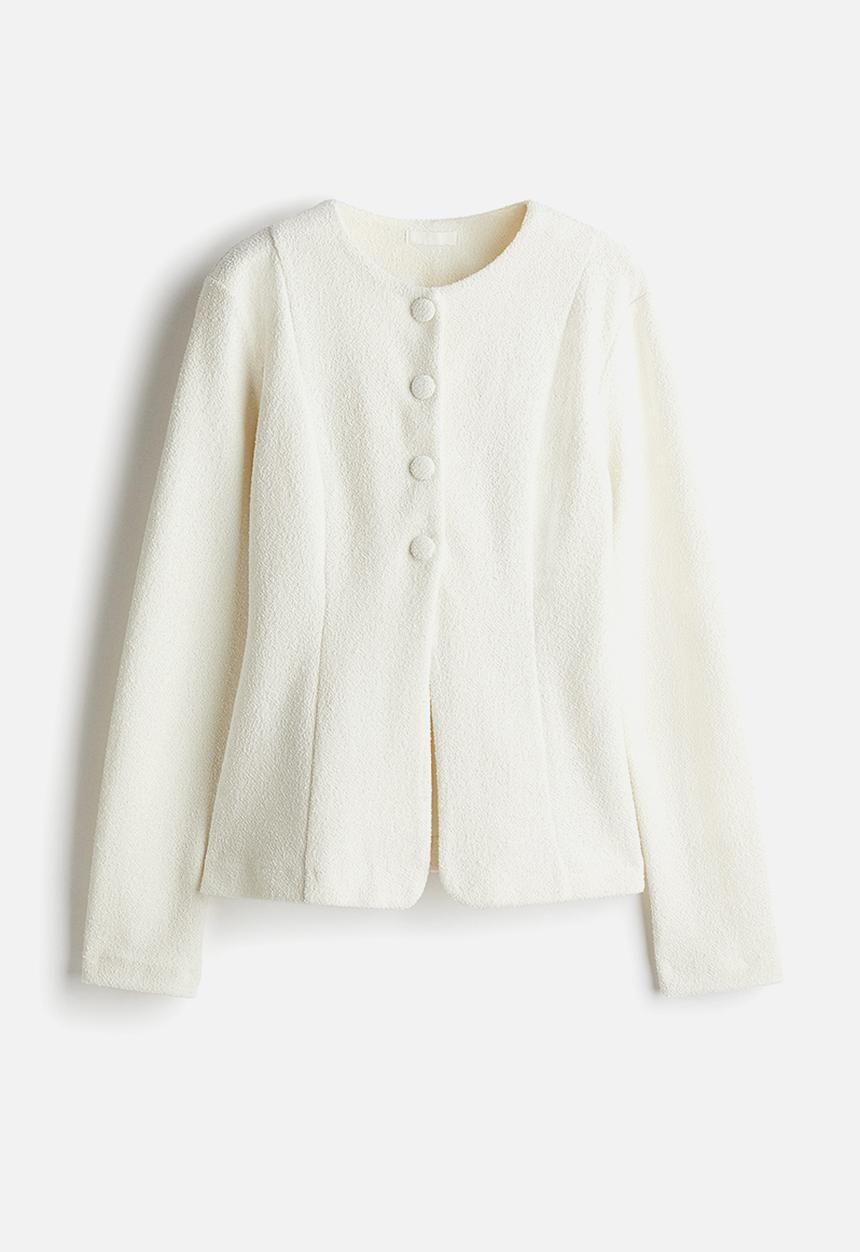 Waisted cardigan - white - 1276638002