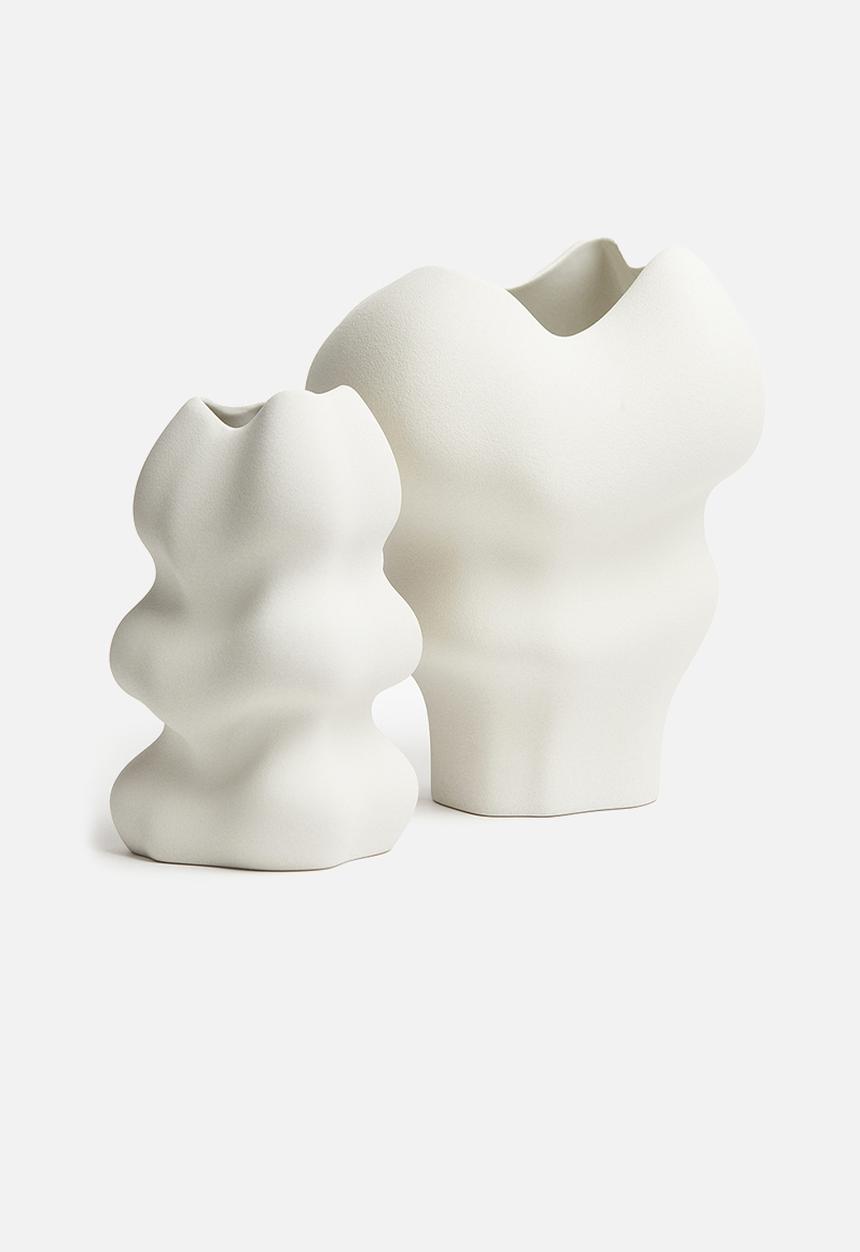 H&M - Extra-large irregular stoneware vase - white