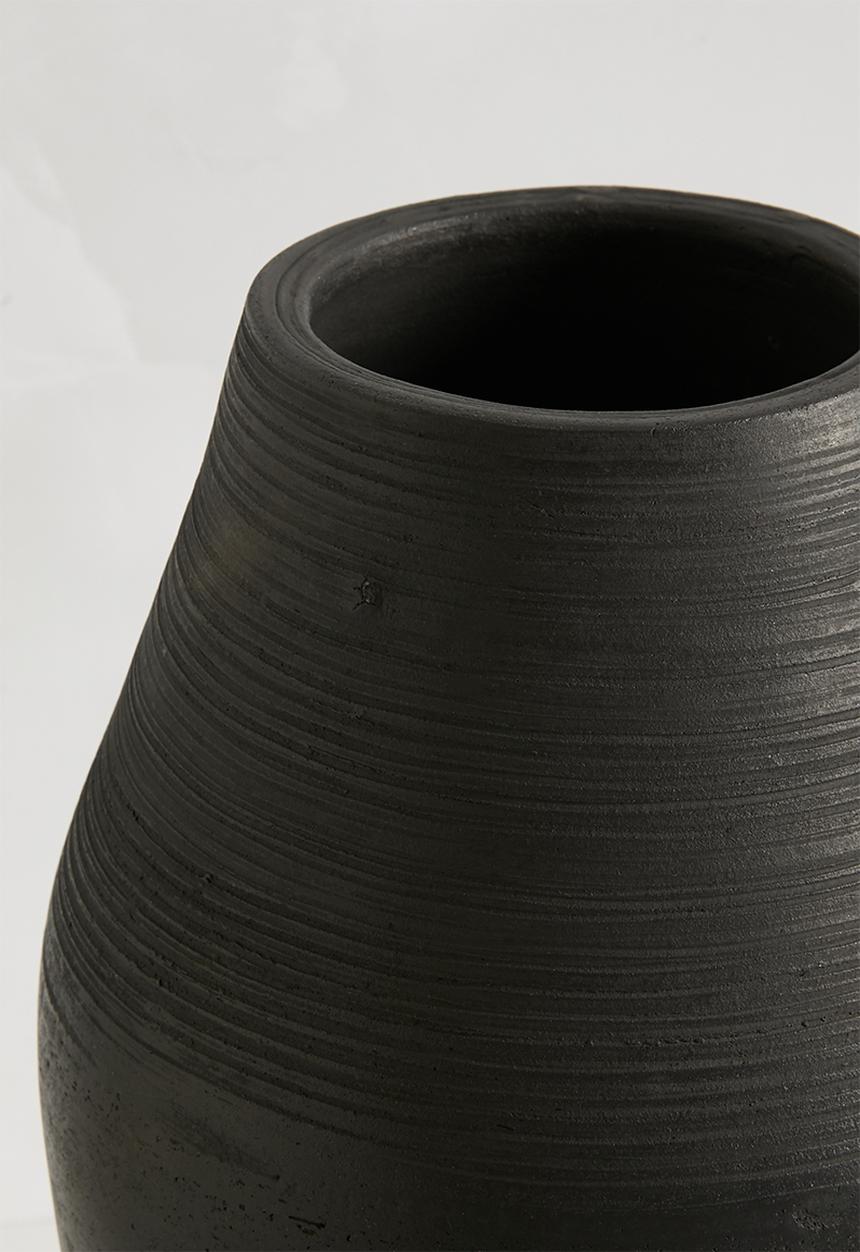 Sixth Floor - Black Terracotta Vase