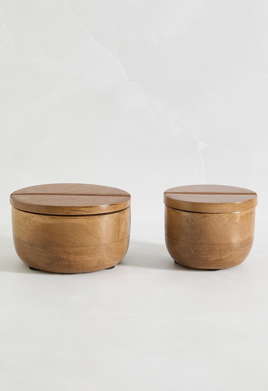 Sixth Floor - Ludo wooden canister set of 2 - Natural