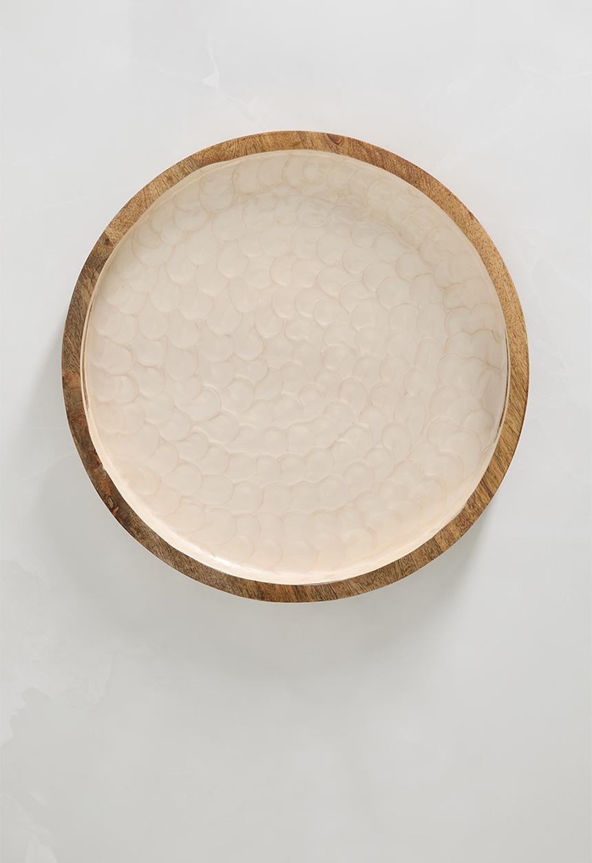 Sixth Floor - Enamel wooden serving tray - Natural