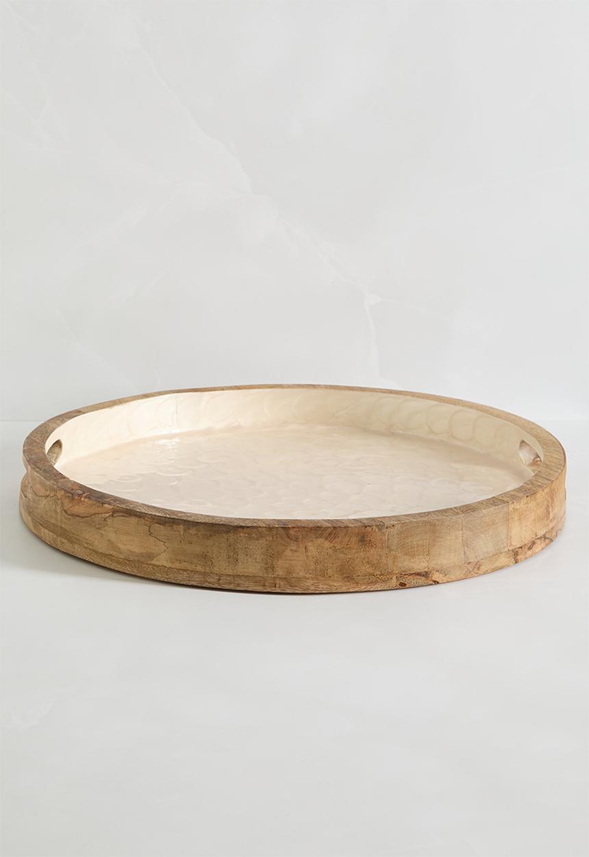 Sixth Floor - Enamel wooden serving tray - Natural