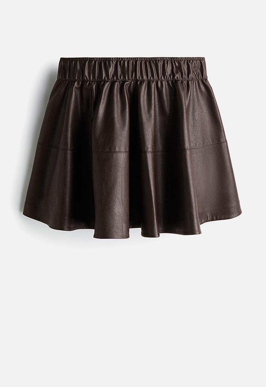 H&M - Flared coated skirt - dark brown