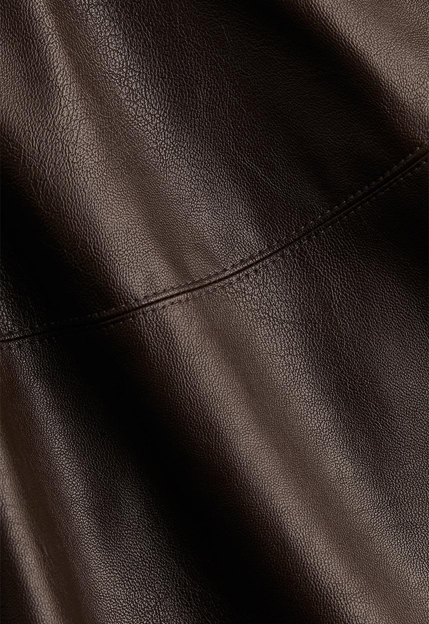 H&M - Flared coated skirt - dark brown