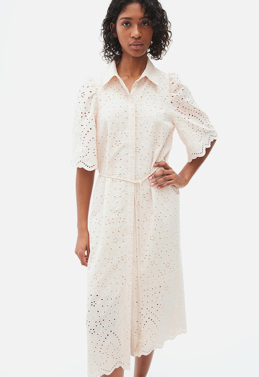 white bell sleeve mini dress The Bianca Crochet Bell Sleeve Mini Dress by Lim's Vintage