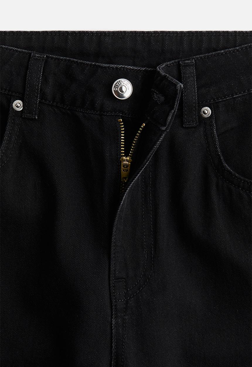 H&M - Wide high cropped jeans - black