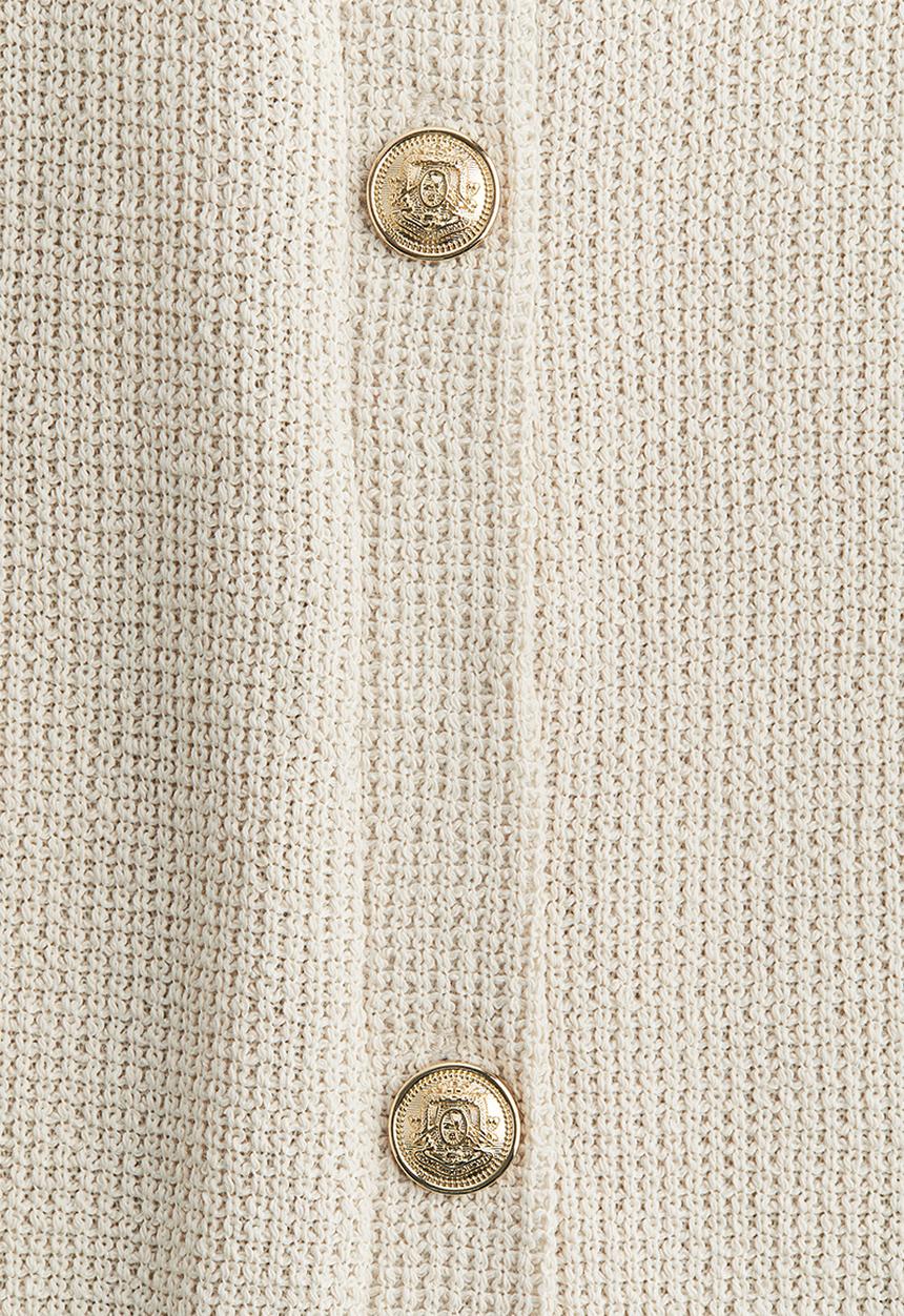 H&M - Textured jersey cardigan - light beige 