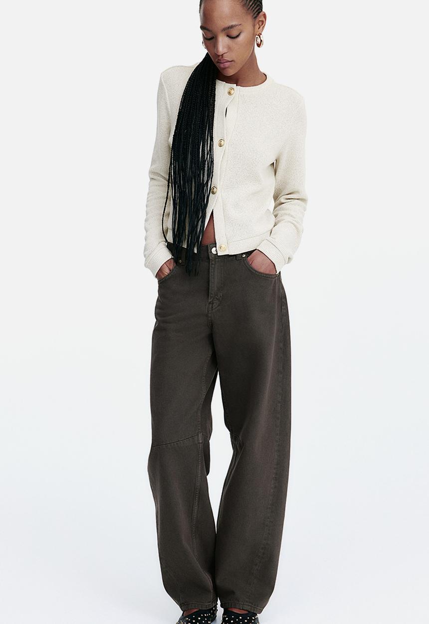 H&M - Textured jersey cardigan - light beige 