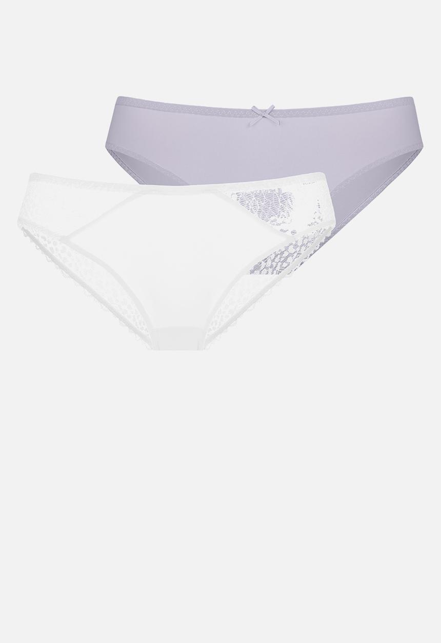 DORINA - Plus 2 pack Amora brief - white/lavender
