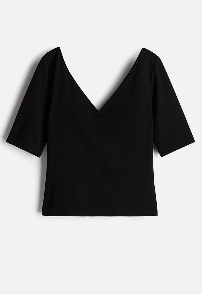 H&M - V-neck top - black