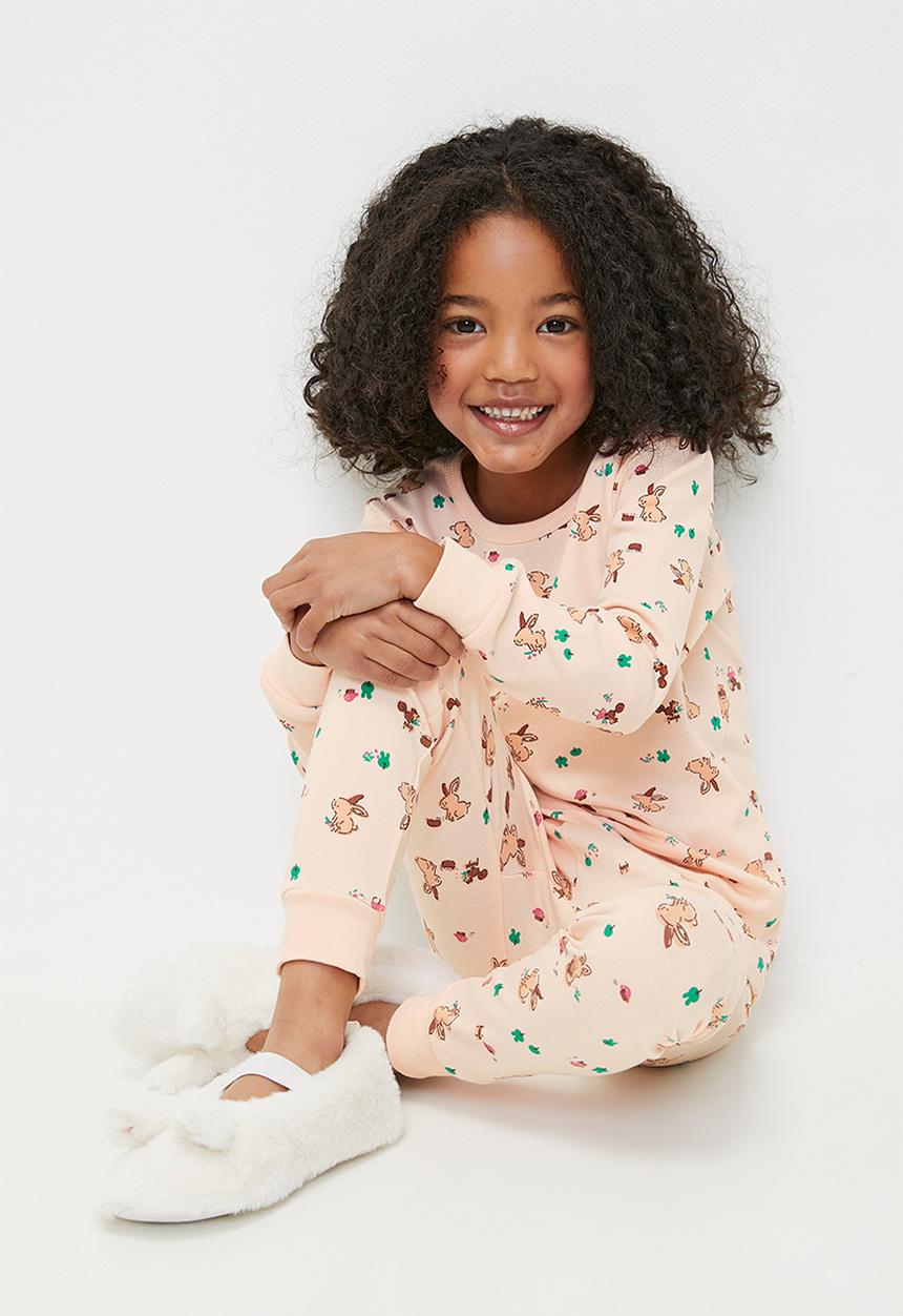Pop Candy - Printed pj set - pink & white