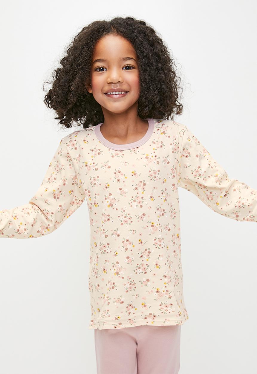 Pop Candy - Floral pj set - ecru & pink