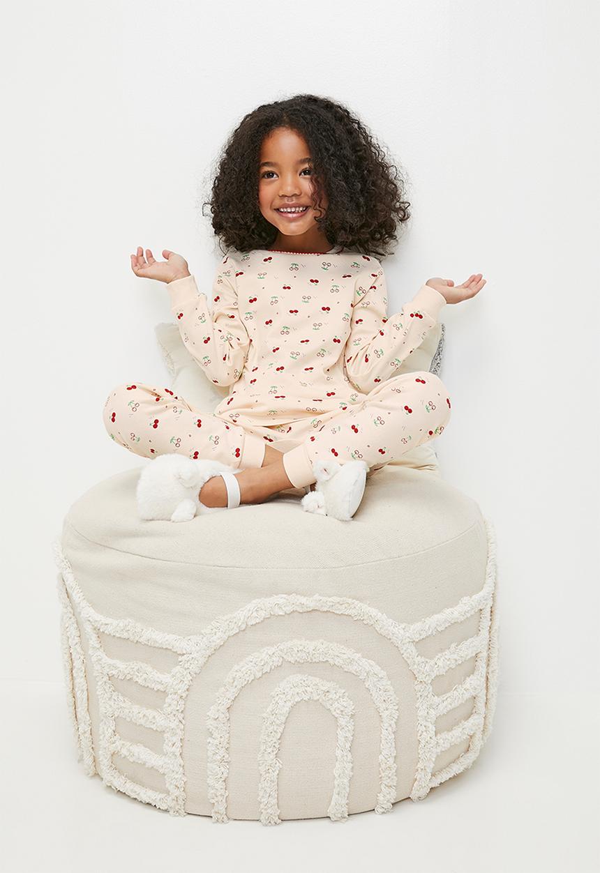 Pop Candy - Printed long sleeve pj set - ecru