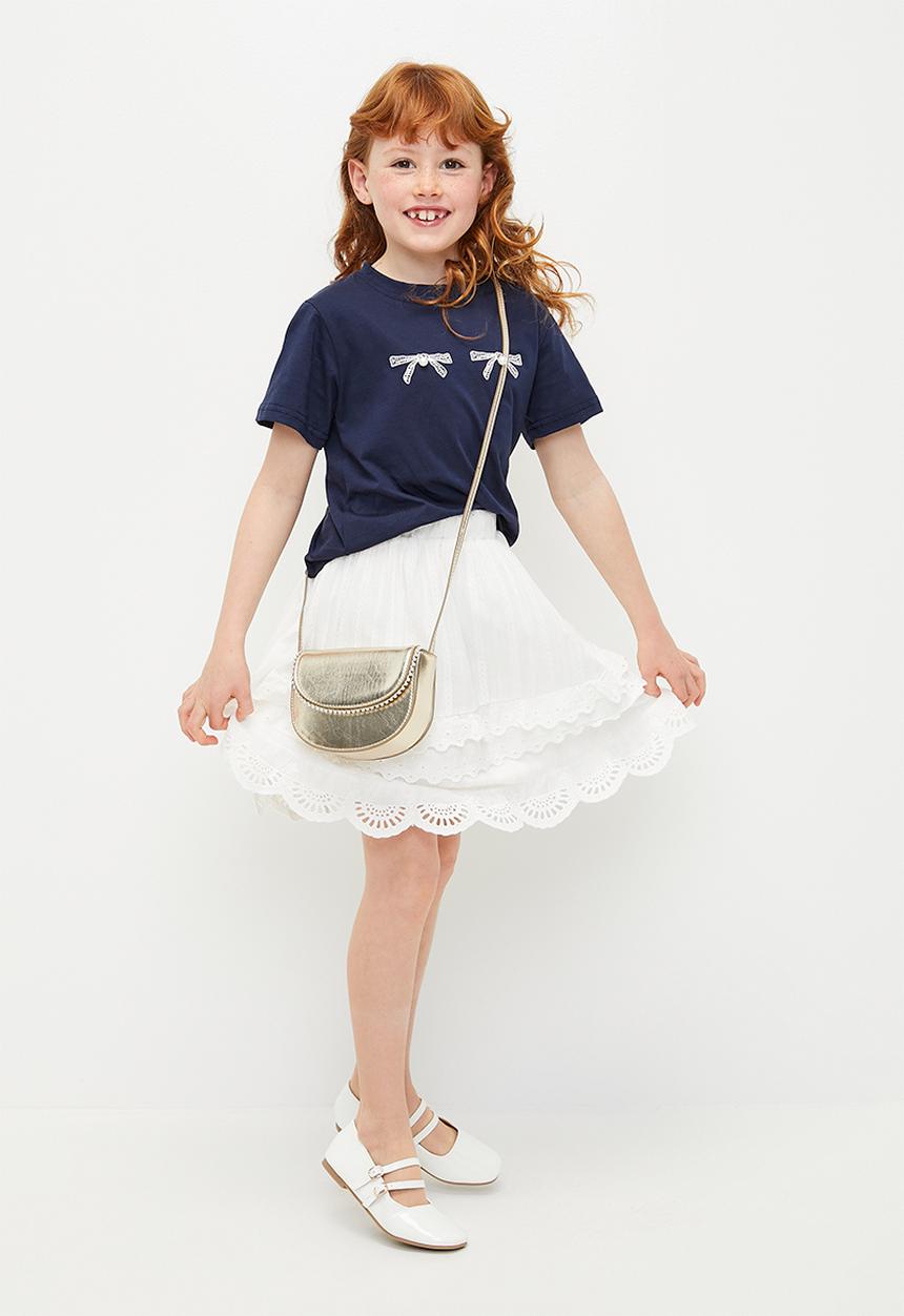 Pop Candy - Skirt & tee set - navy & white