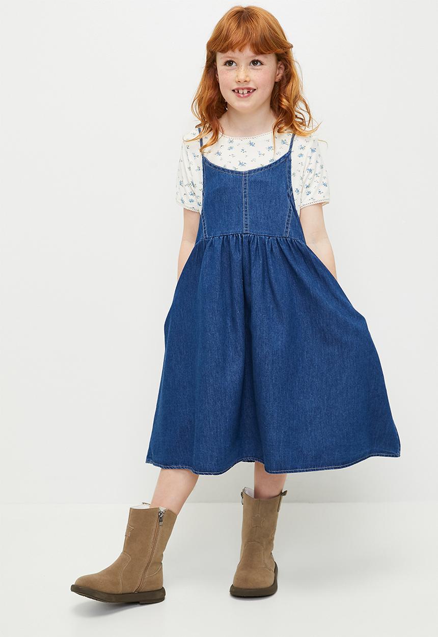 Pop Candy - Dress & tee set - blue & white