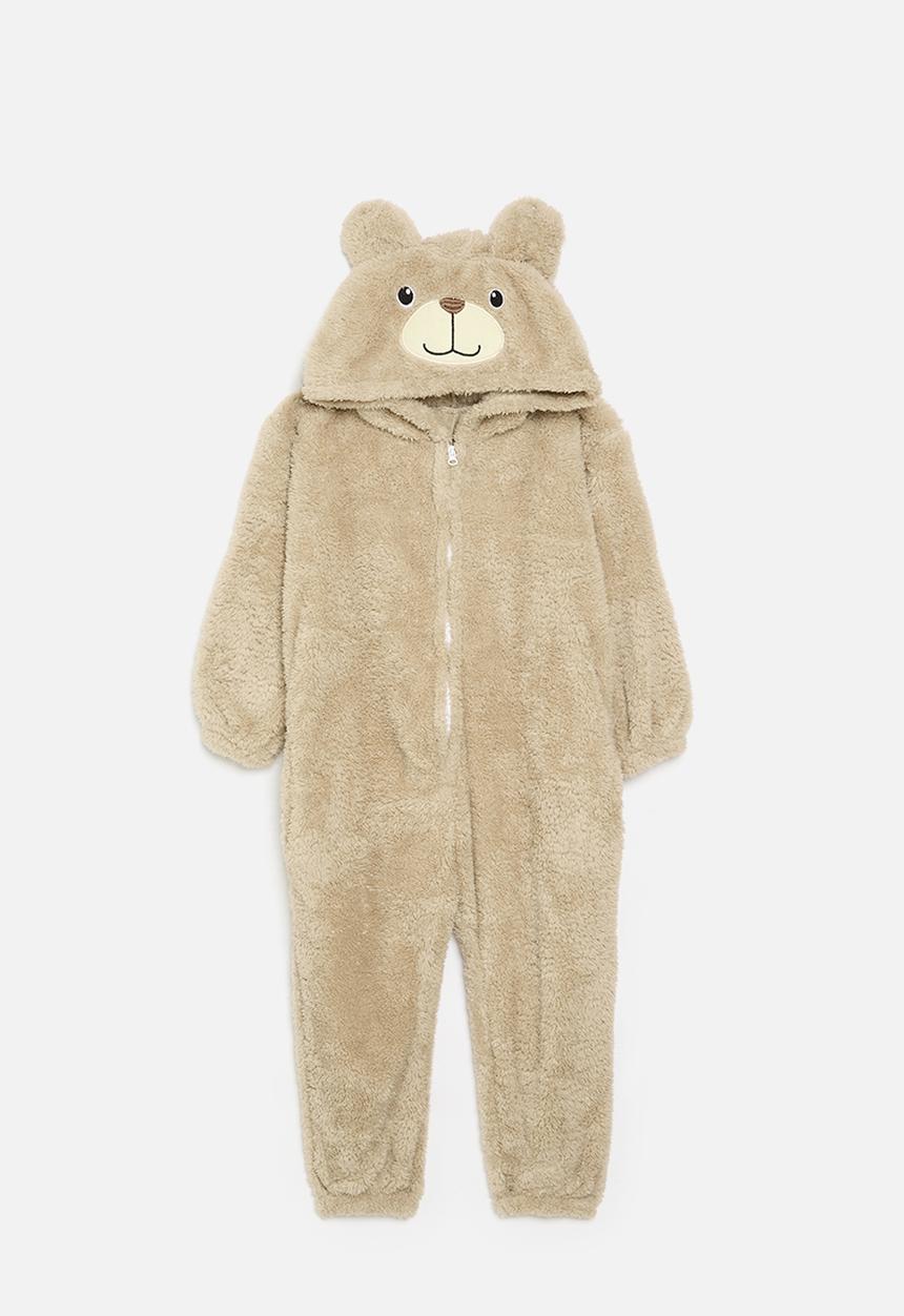 Pop Candy - Hooded onesie-brown