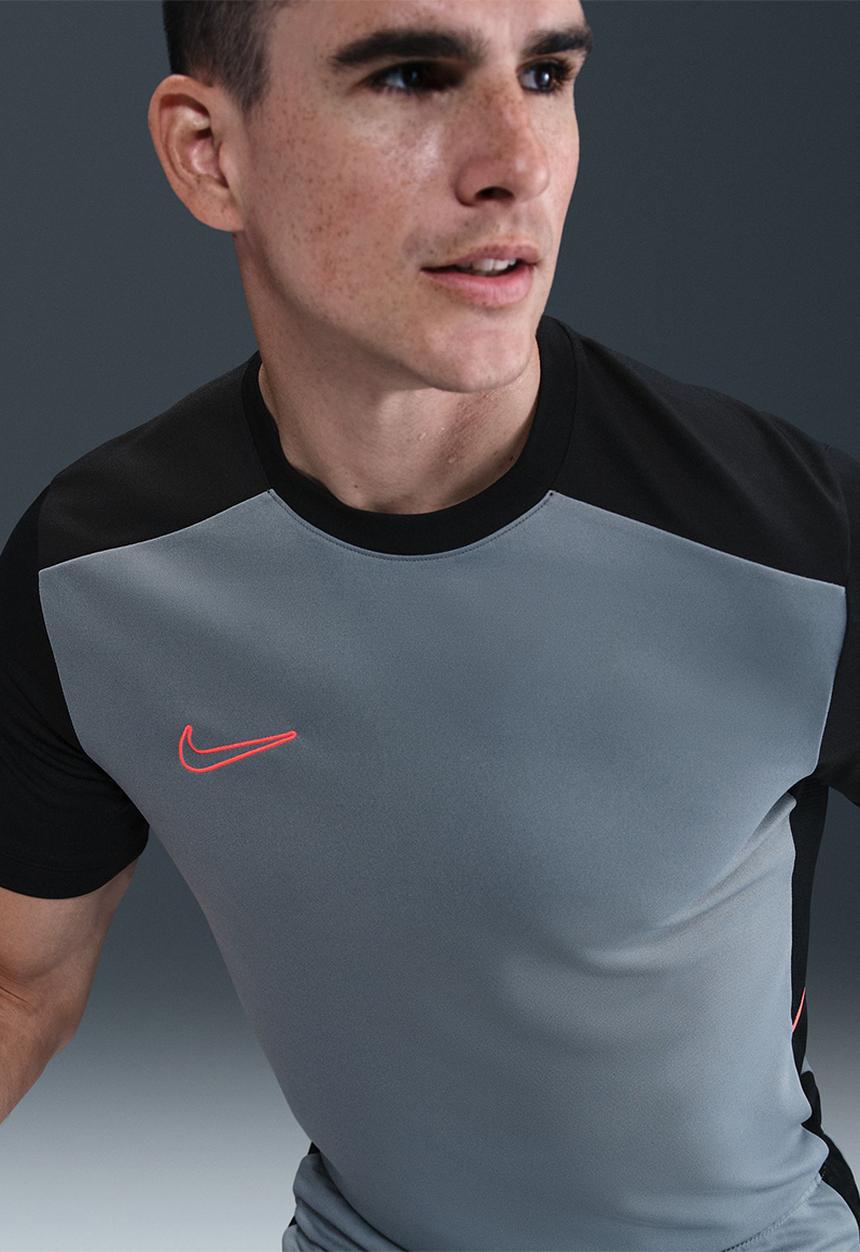 Nike - Academy Dri-FIT Adults Football Top - Cool Grey/Black/Bright Crison