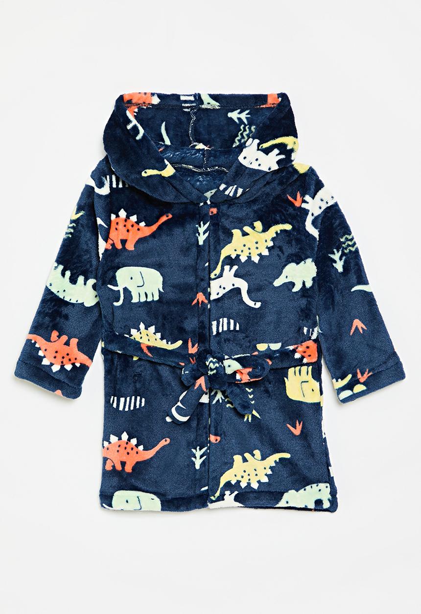 Pop Candy - Printed hooded gown-navy blue