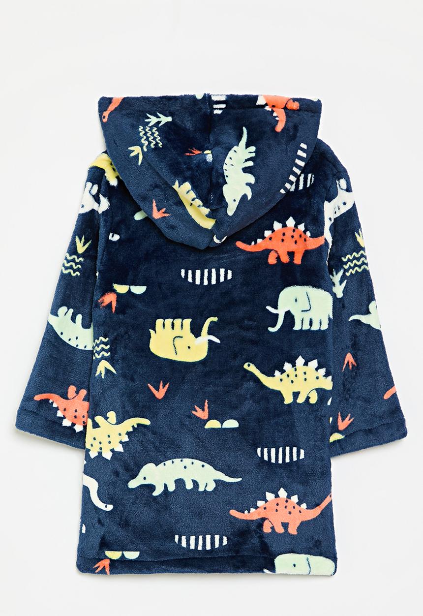 Pop Candy - Printed hooded gown-navy blue