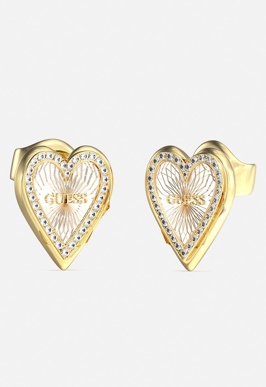 GUESS - Love me tender  heart studs - gold/silver