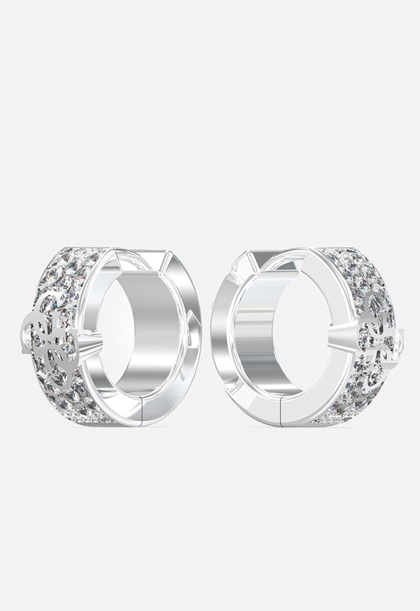 GUESS - Forever pave studs hoops - silver