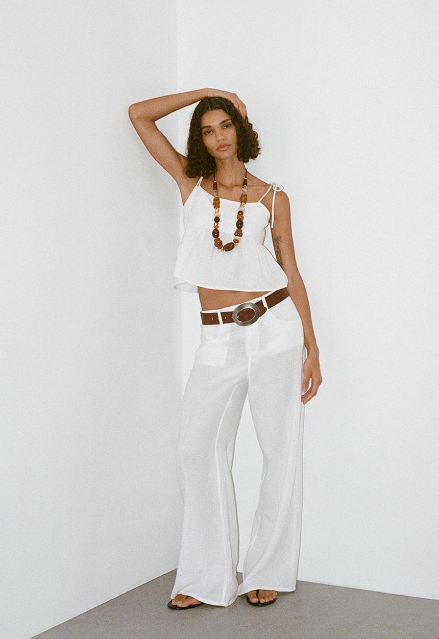 MANGO - Trousers Rodas - White