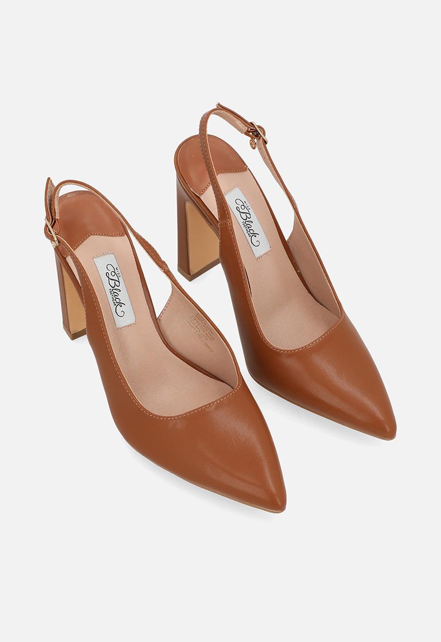 Miss Black - Nala 1 slingback block heel - tan