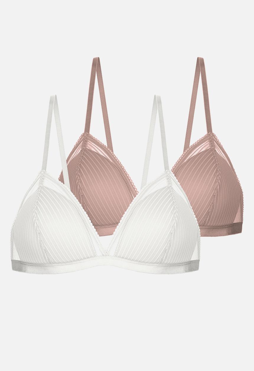 DORINA - Plus Lamina 2pack bralette - ivory/pink