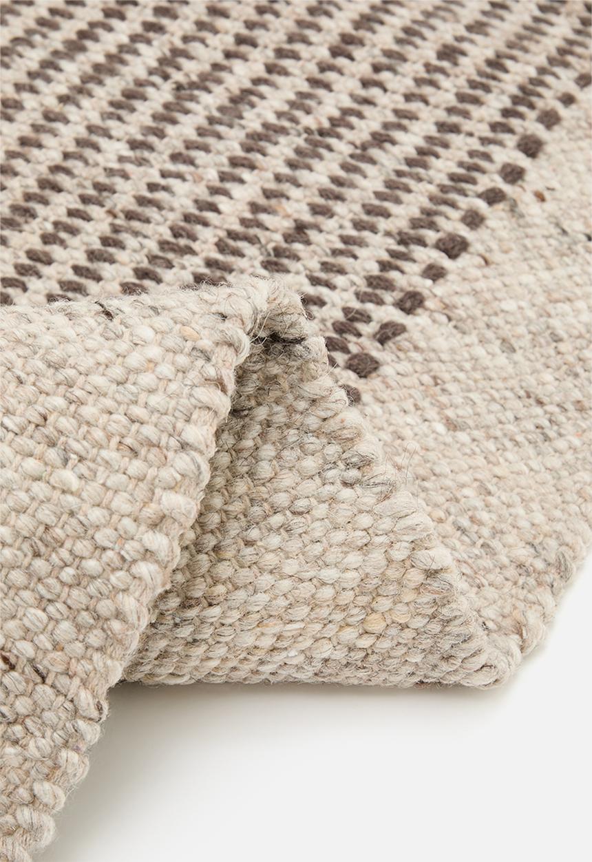 Sixth Floor - Handwoven Wool Pet Rug- Beige Brown