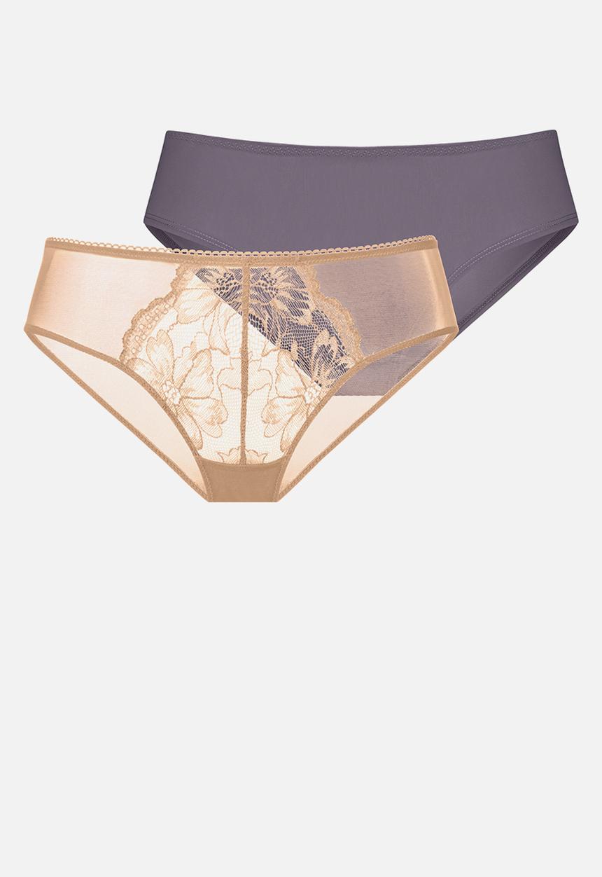 DORINA - Plus Melanie 2 pack cheeky hipster - beige/grey