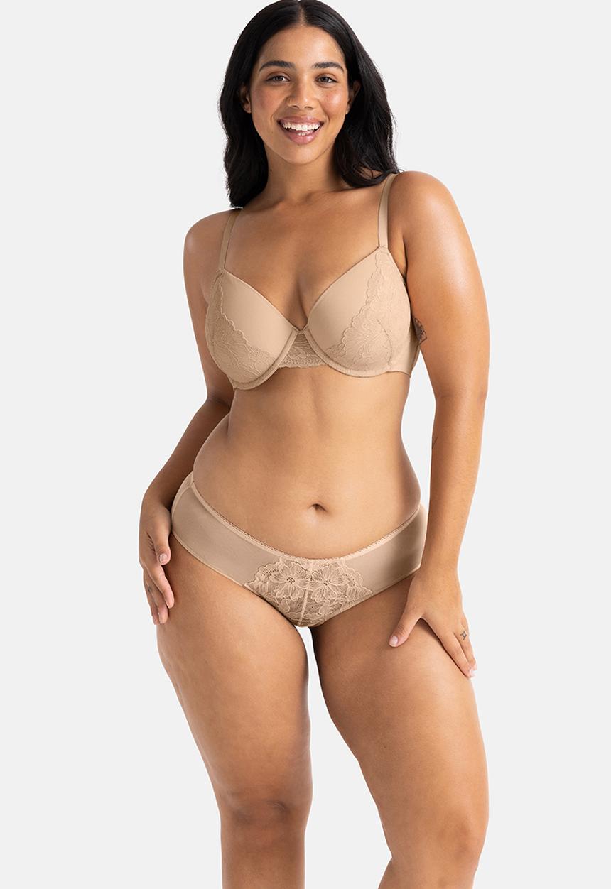 DORINA - Plus Curvy Melanie 2pack demi bra - beige/grey