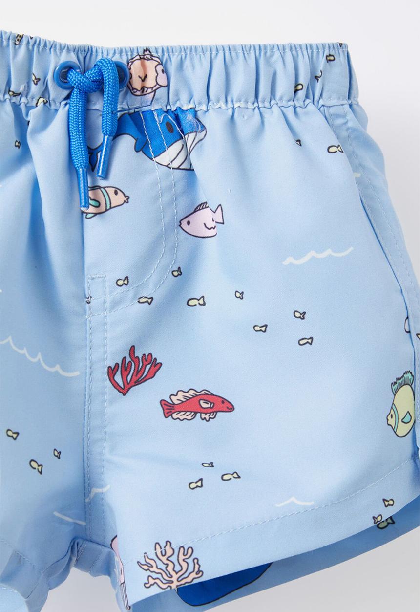 Cotton On - Bailey swim short - dawn blue/sea creatures