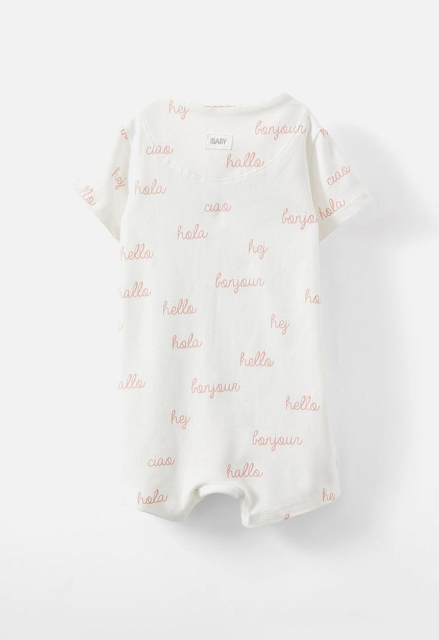 Cotton On - The short sleeve zip romper - vanilla/hello