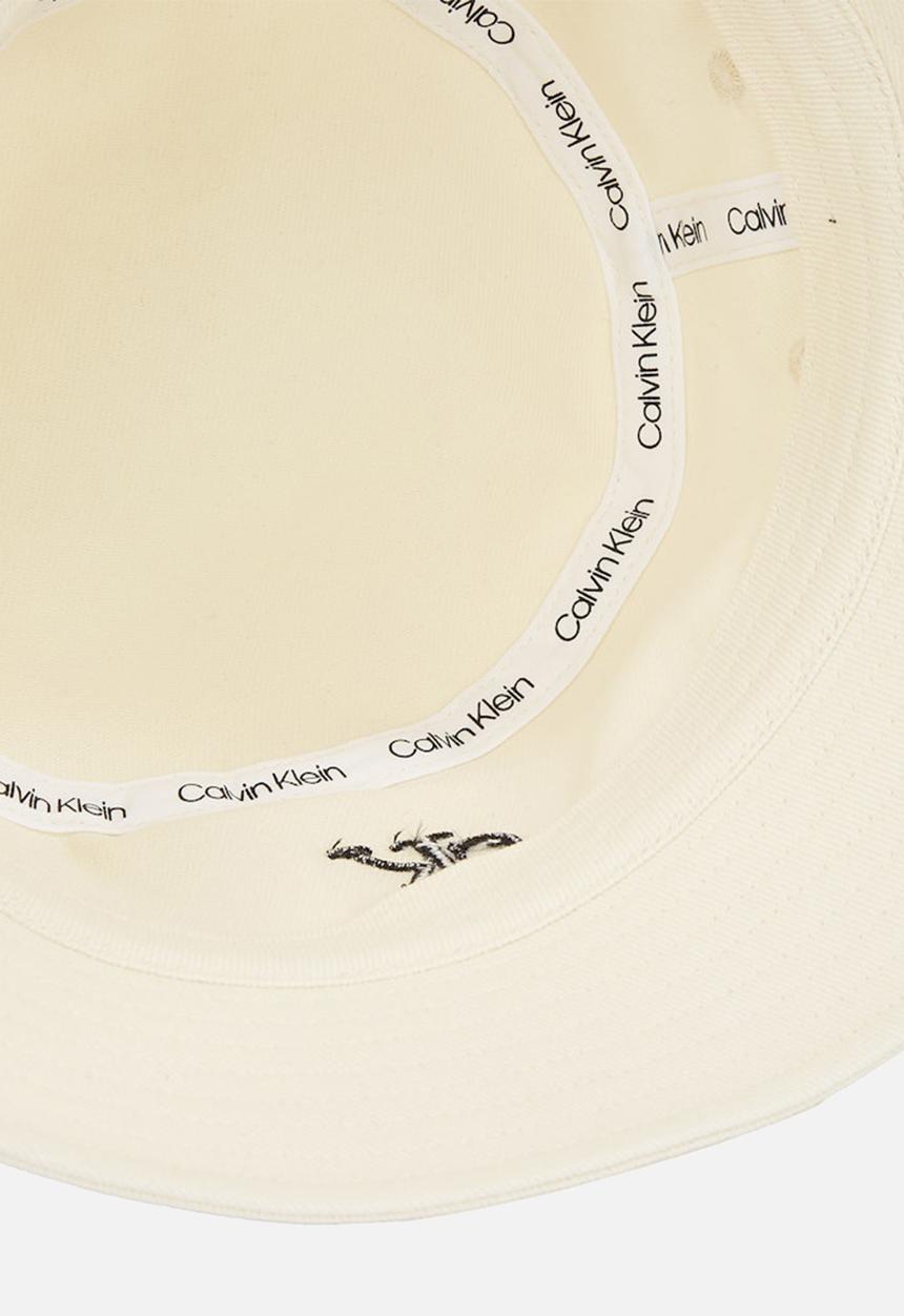 Calvin Klein - Embroidered monogram bucket hat - bone white
