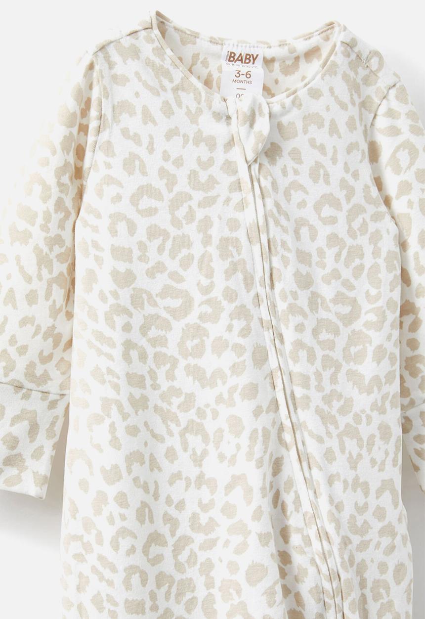 Cotton On - The long sleeve zip romper - rainy day/ocelot