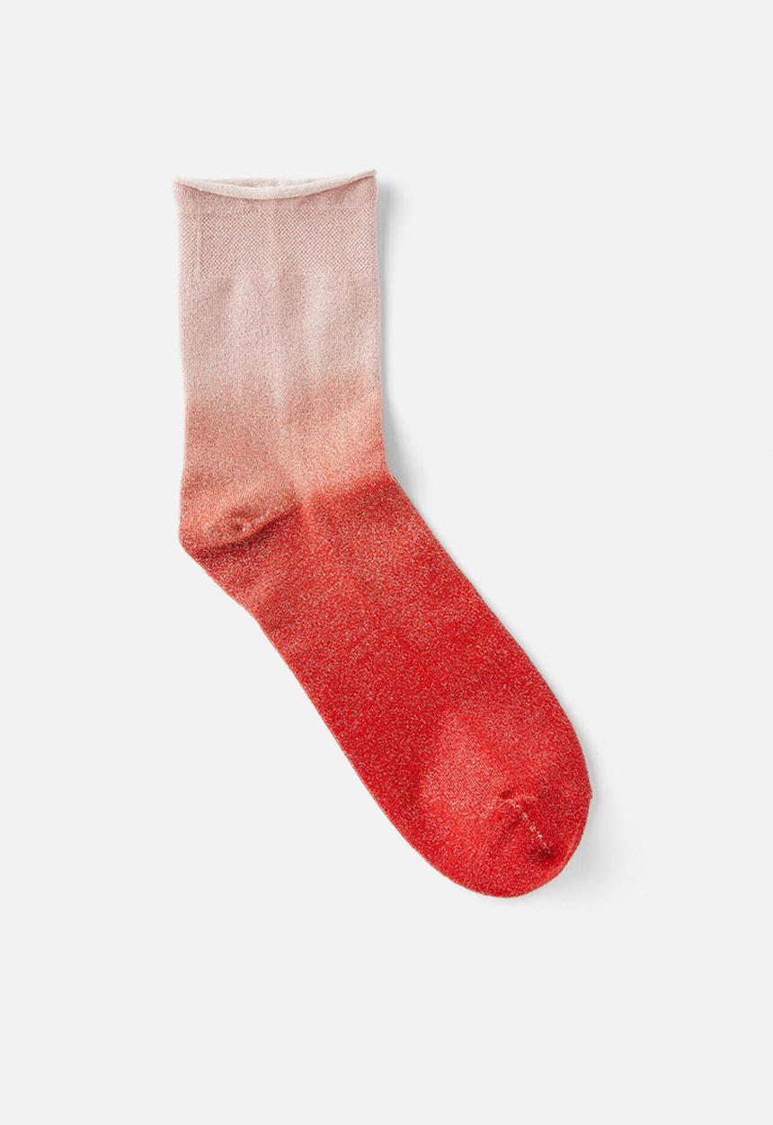 Rubi - Sparkle Mid Crew Sock - Pink Ombre